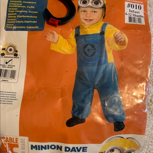 Minion Infant 6-12 month Costume New